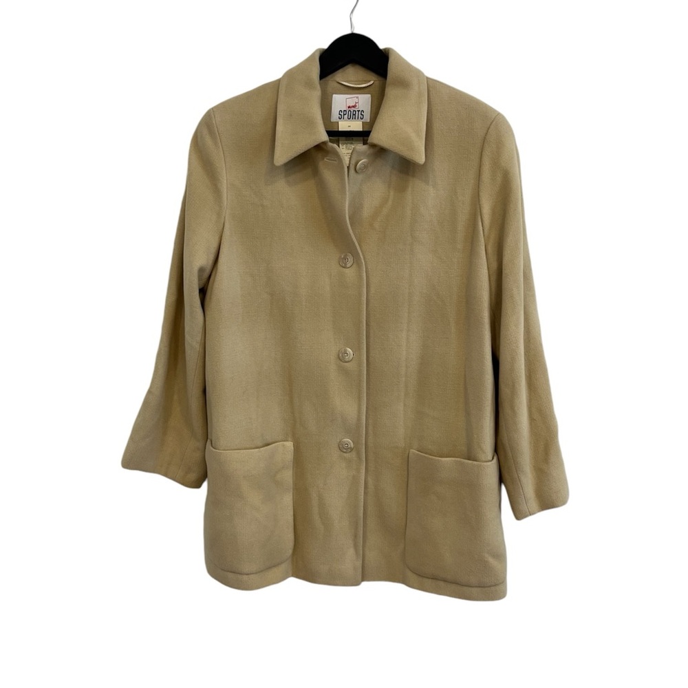 VINTAGE Mondi Blazer Women's 38 Yellow Plaid Jacket 90s Wool Blend